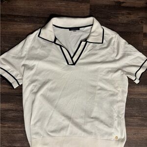 Tommy Hilfiger White Polo with Black Accents